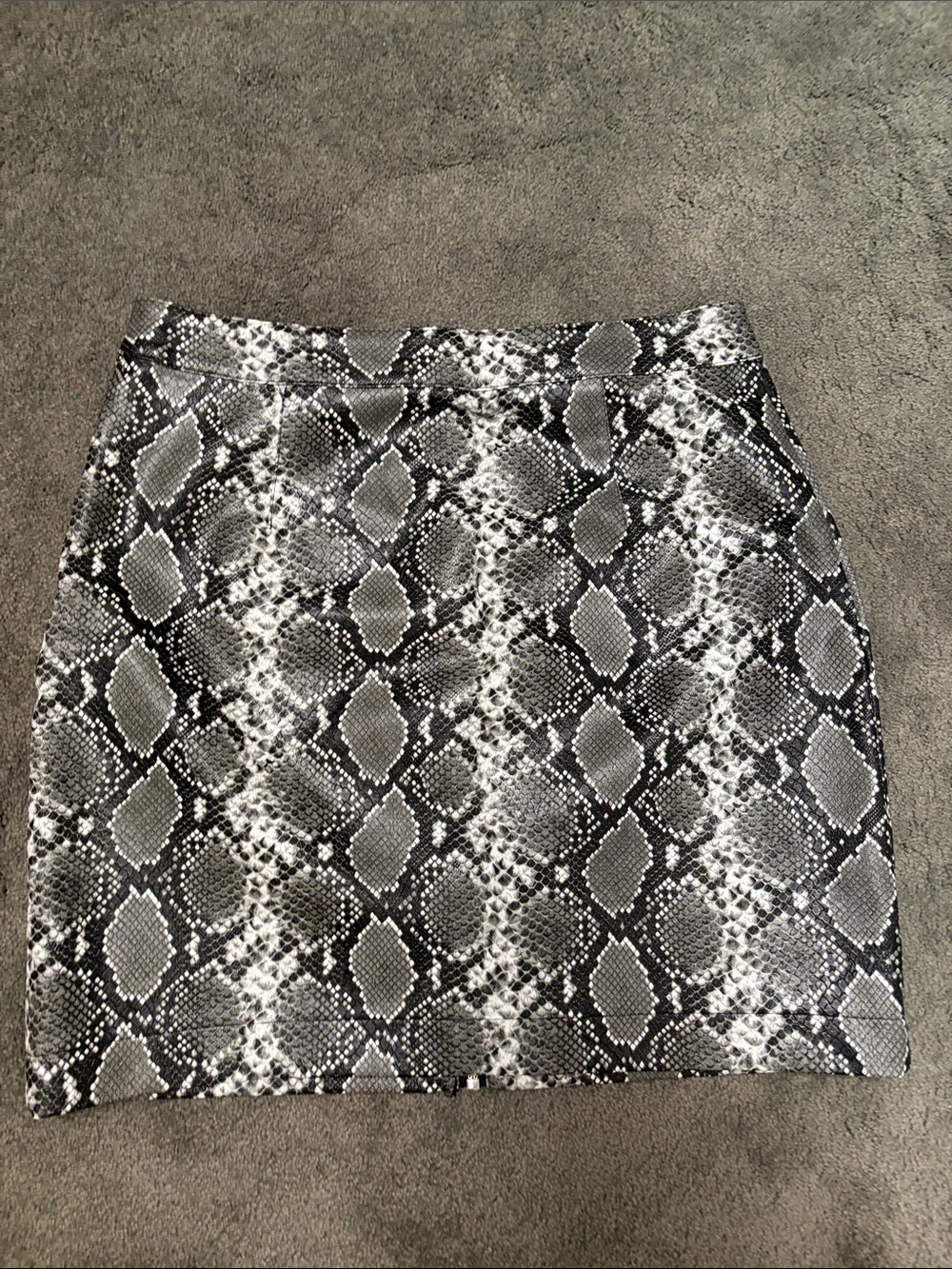 Thread & Supply Snake-Print Mini Skirt — Black & White